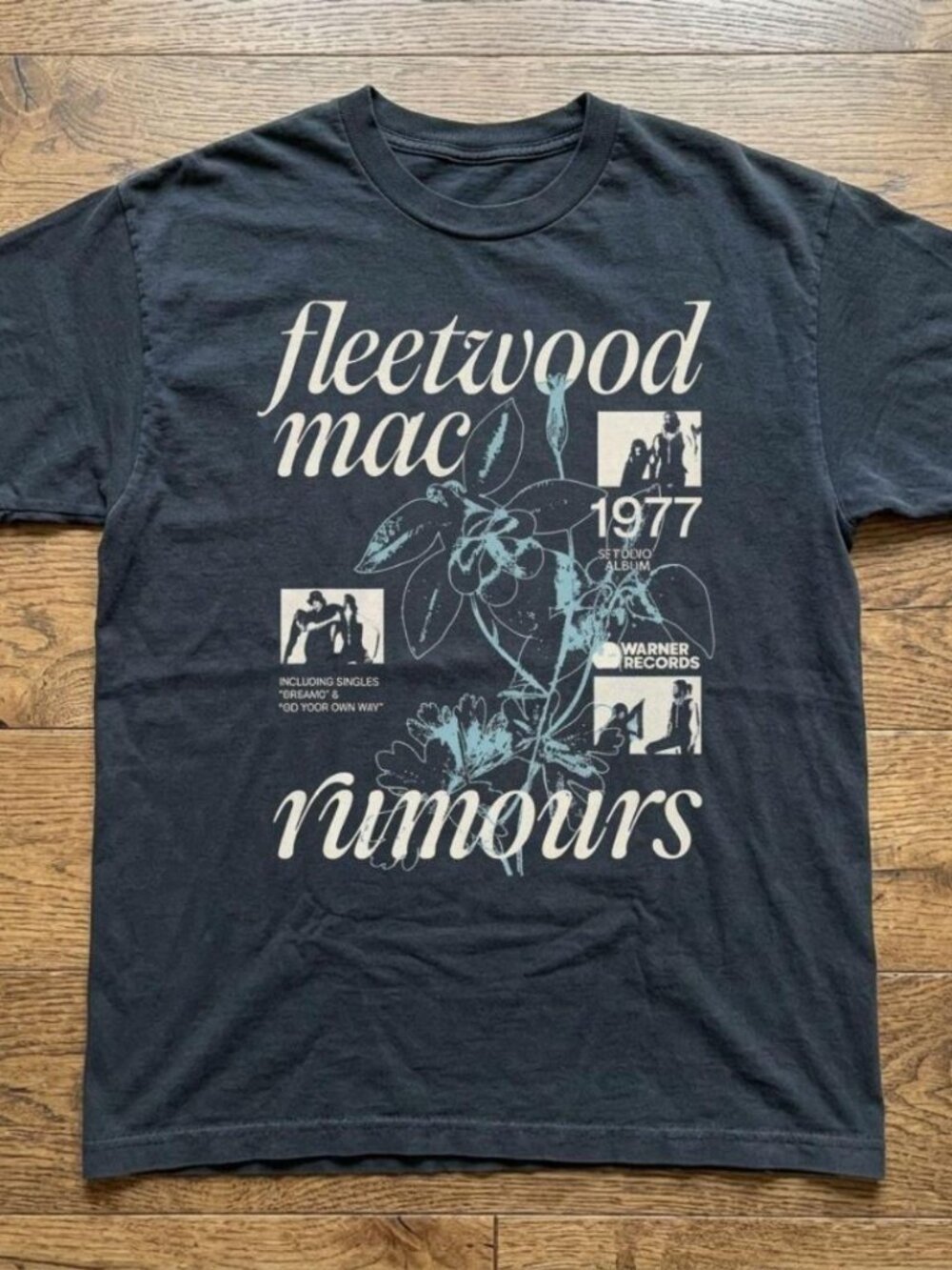 Fleetwood Mac Rumours 1977 Graphic T-Shirt | Gildan Heavy Cotton | Black